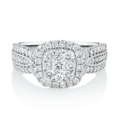 Ring with 1 Carat TW of Diamonds in 10kt White Gold Ring with 1 Carat TW of Diamonds in 10kt White Gold