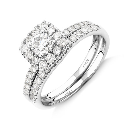 Bridal Set with 1 Carat TW of Diamonds in 14kt White Gold Bridal Set with 1 Carat TW of Diamonds in 14kt White Gold