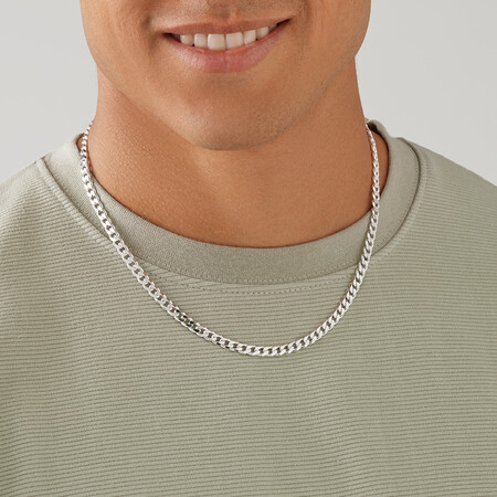 50cm (20") 5mm-5.5mm Width Curb Chain in Sterling Silver 50cm (20") 5mm-5.5mm Width Curb Chain in Sterling Silver