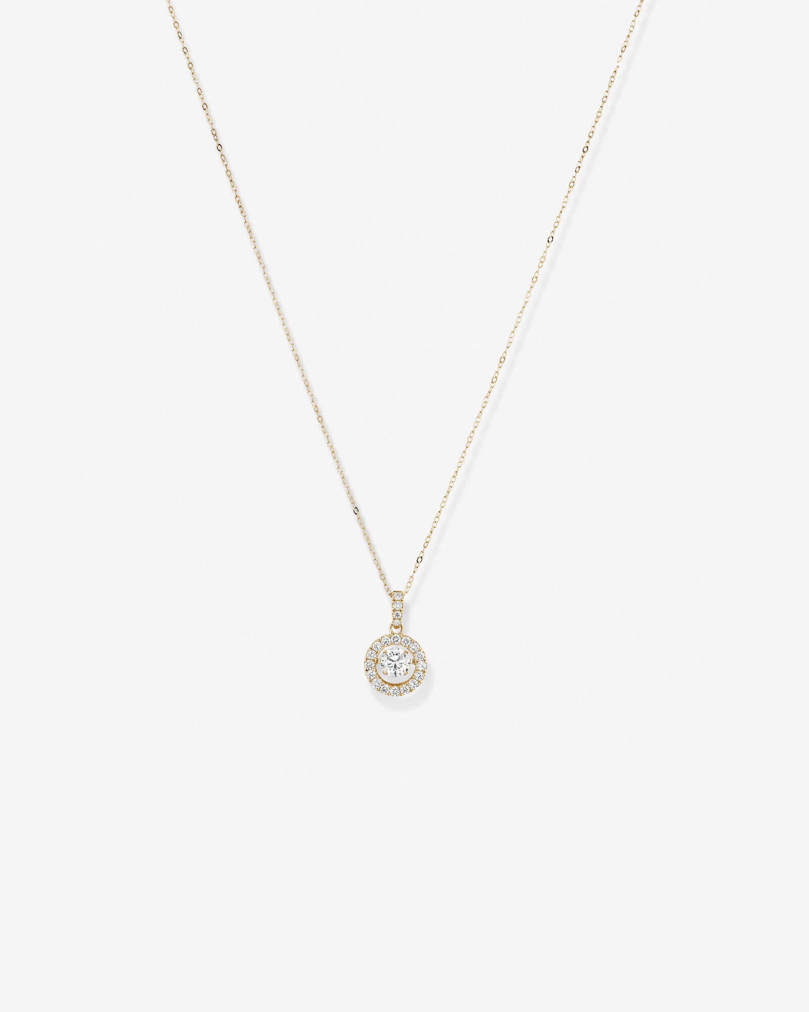 Lume Lab Round Pendant with 1.00 Carat TW of Laboratory-Grown Diamonds in 10kt Gold