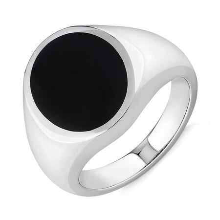 Oval Signet Ring with Onyx in Sterling Silver Oval Signet Ring with Onyx in Sterling Silver