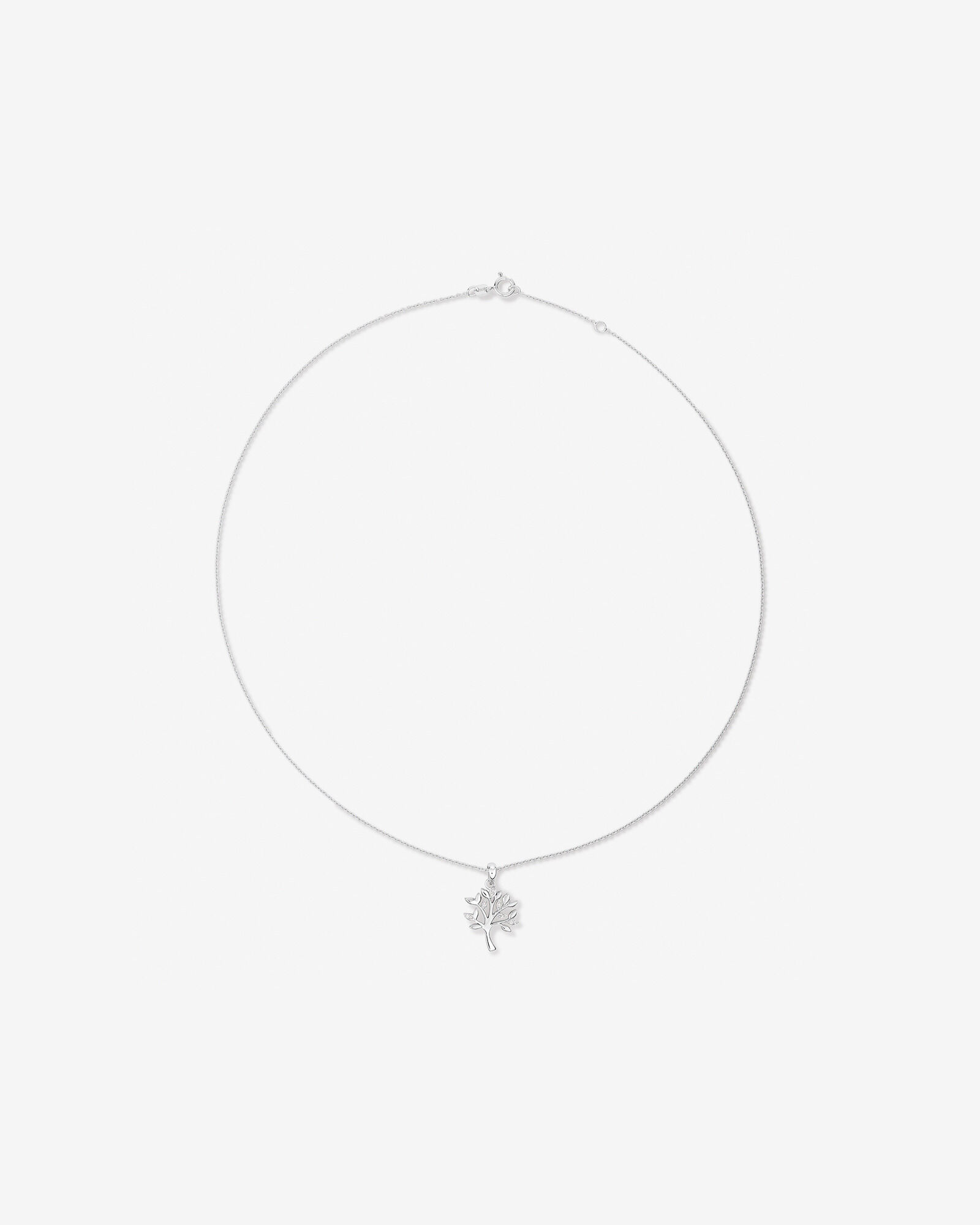Tree of Life Pendant and Chain with Cubic Zirconia Sterling Silver