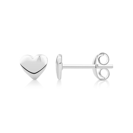 Heart Stud Earrings in Sterling Silver Heart Stud Earrings in Sterling Silver
