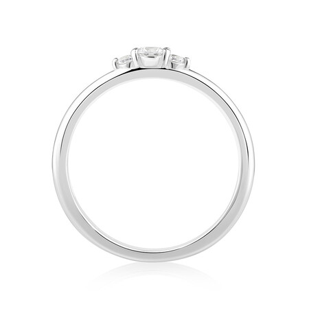 Three Stone Ring with Cubic Zirconia in Sterling Silver Three Stone Ring with Cubic Zirconia in Sterling Silver