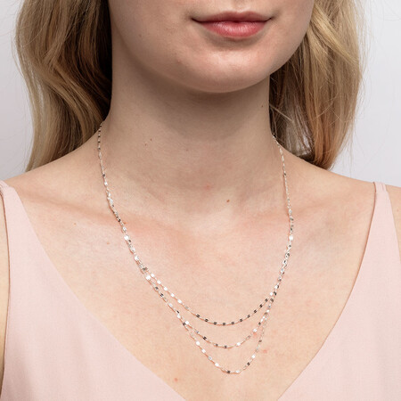 Adjustable Layer Chain Necklace in Sterling Silver Adjustable Layer Chain Necklace in Sterling Silver