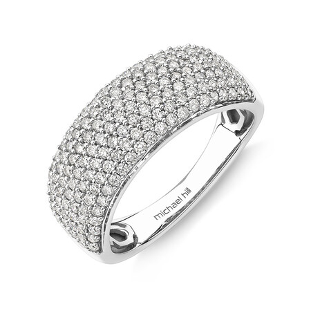 Diamond Pave Ring with 1.00 Carat TW Diamond in 10kt White Gold