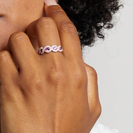 Ring with 0.46 Carat TW of Diamonds & Rhodolite Garnet in 14kt Rose Gold Ring with 0.46 Carat TW of Diamonds & Rhodolite Garnet in 14kt Rose Gold
