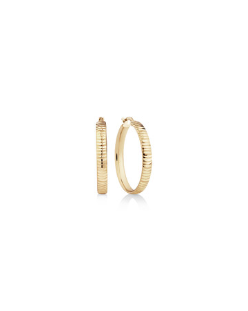 25mm Diamond Cut Hoop Earrings In 10kt Yellow Gold 25mm Diamond Cut Hoop Earrings In 10kt Yellow Gold