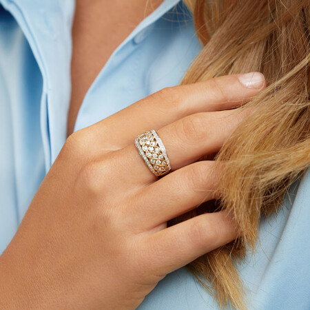 Pave Ring With 1.25 Carat TW Diamond in 10kt Yellow Gold Pave Ring With 1.25 Carat TW Diamond in 10kt Yellow Gold