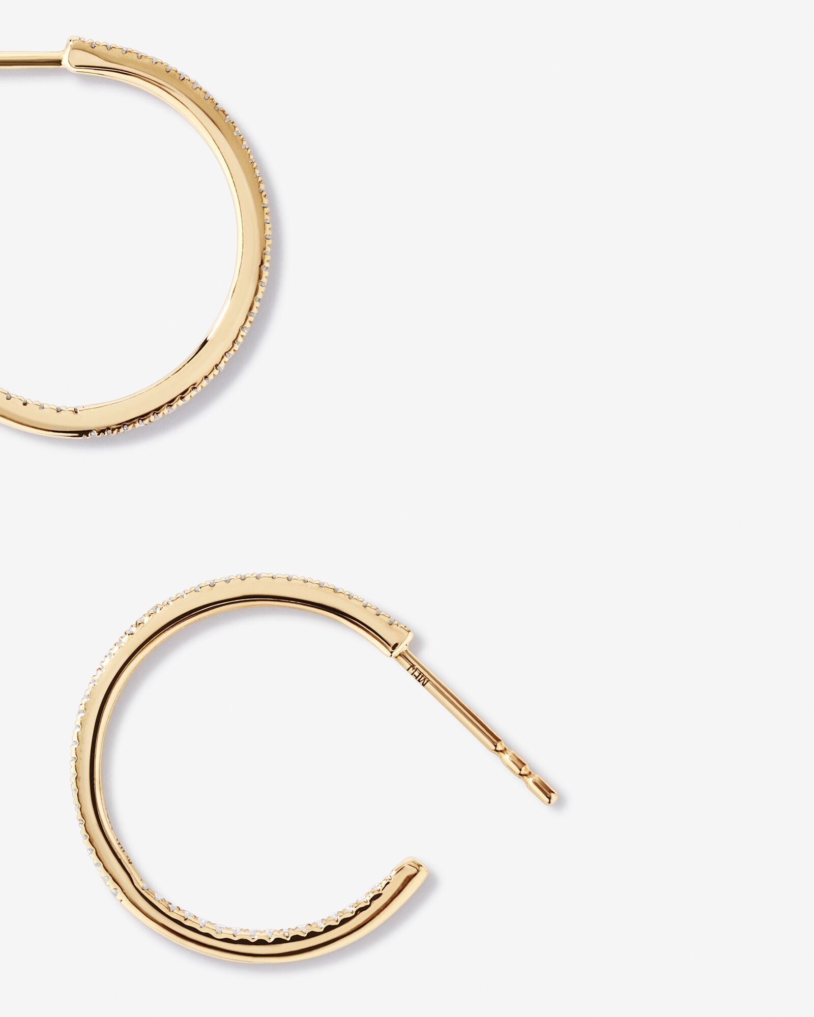 0.15 Carat TW Fine Diamond Hoop Earrings 10kt Yellow Gold