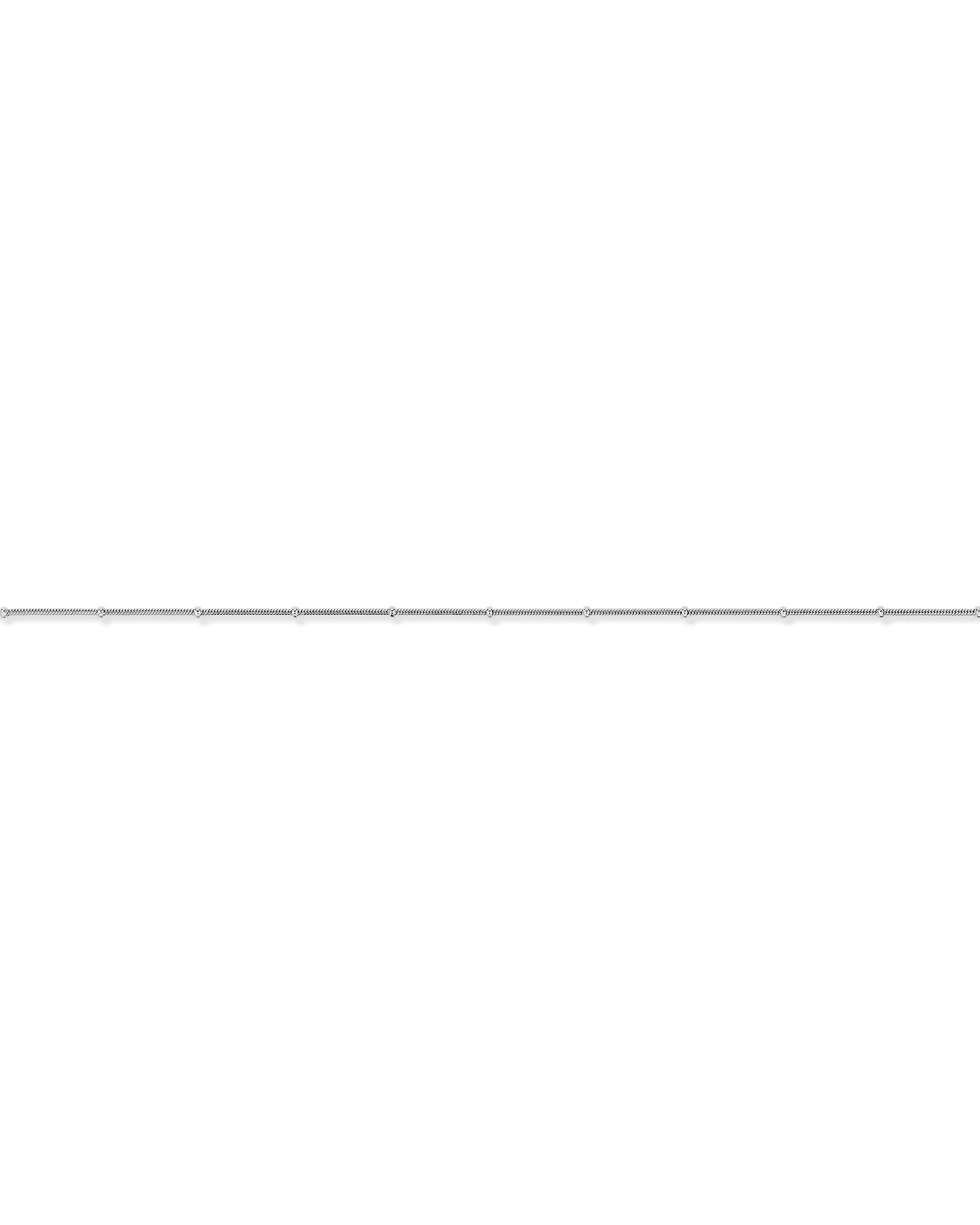 26cm (10.2") 1.1mm Width Snake and Bead Chain Anklet in Sterling Silver