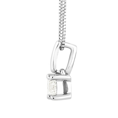 Solitaire Pendant with a 1/4 Carat Diamond in 18kt White Gold Solitaire Pendant with a 1/4 Carat Diamond in 18kt White Gold