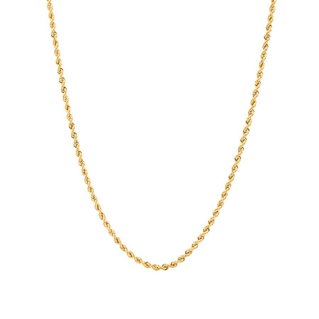 60cm (24") Hollow Rope Chain in 10kt Yellow Gold