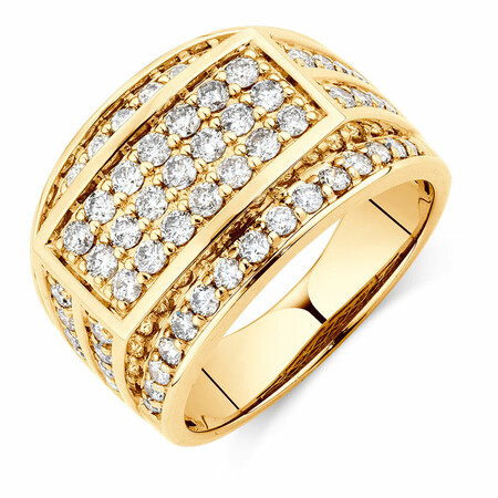 Men's Ring with 1.95 Carat TW of Diamonds in 10kt Yellow Gold