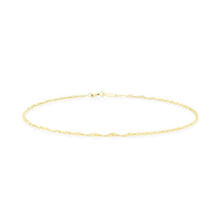 Singapore Anklet in 10kt Yellow Gold Singapore Anklet in 10kt Yellow Gold