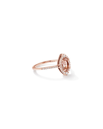 Halo Ring with Morganite & 0.20 Carat TW of Diamonds in 10kt Rose Gold Halo Ring with Morganite & 0.20 Carat TW of Diamonds in 10kt Rose Gold