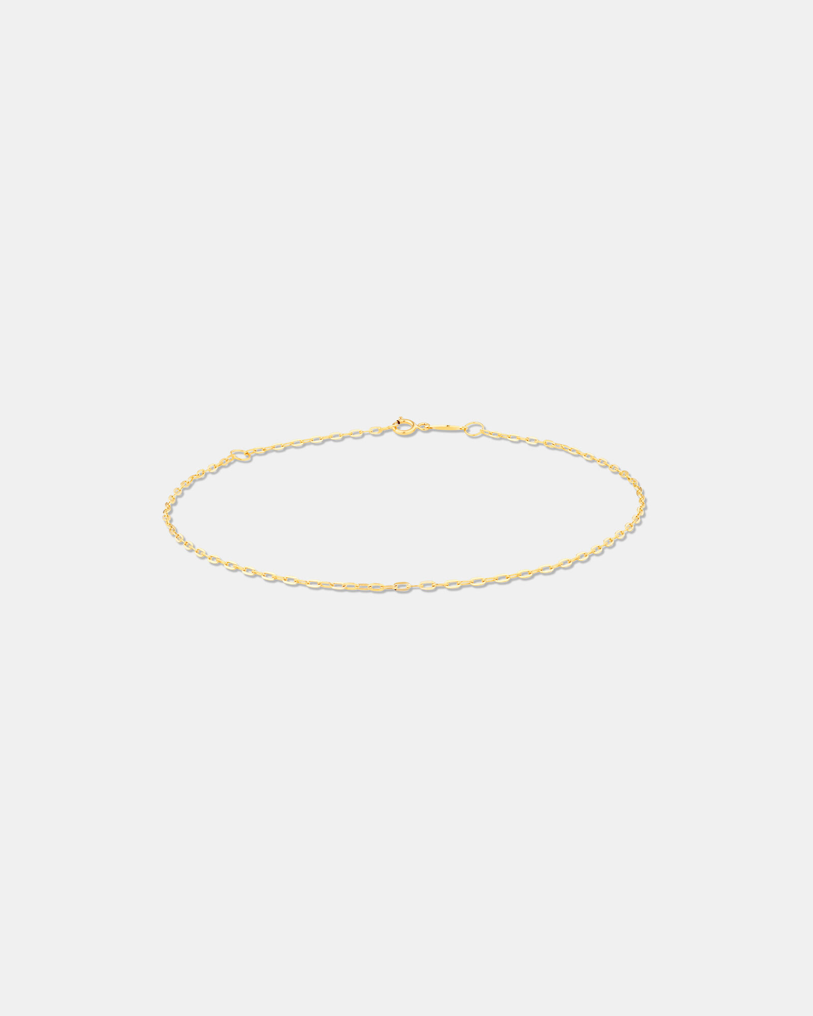 Flat Paperclip Chain Anklet in 10kt Yellow Gold