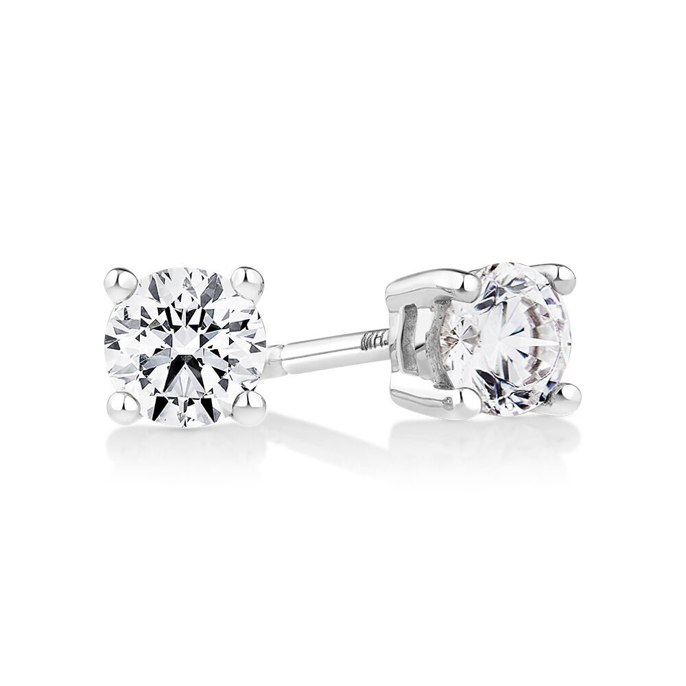 Classic Stud Earrings with 0.46 Carat TW of Diamonds in 14kt White Gold