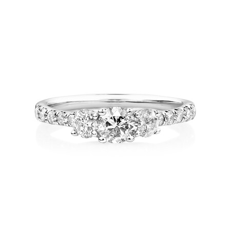 Engagement Ring with 1 Carat TW of Diamonds in 14ct White Gold Engagement Ring with 1 Carat TW of Diamonds in 14ct White Gold