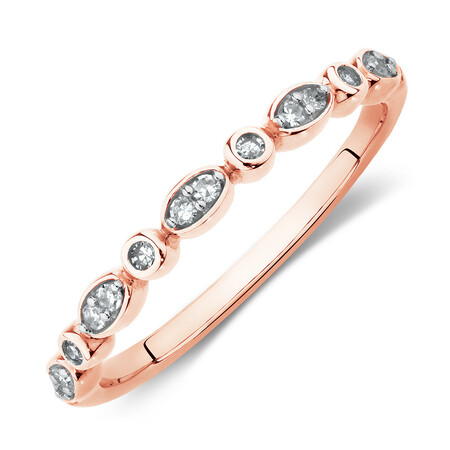 Evermore Wedding Band with Diamonds in 10kt Rose Gold