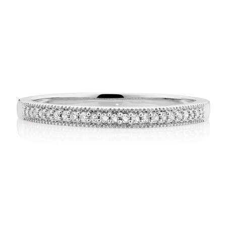Wedding Band with Diamonds in 10kt White Gold Wedding Band with Diamonds in 10kt White Gold