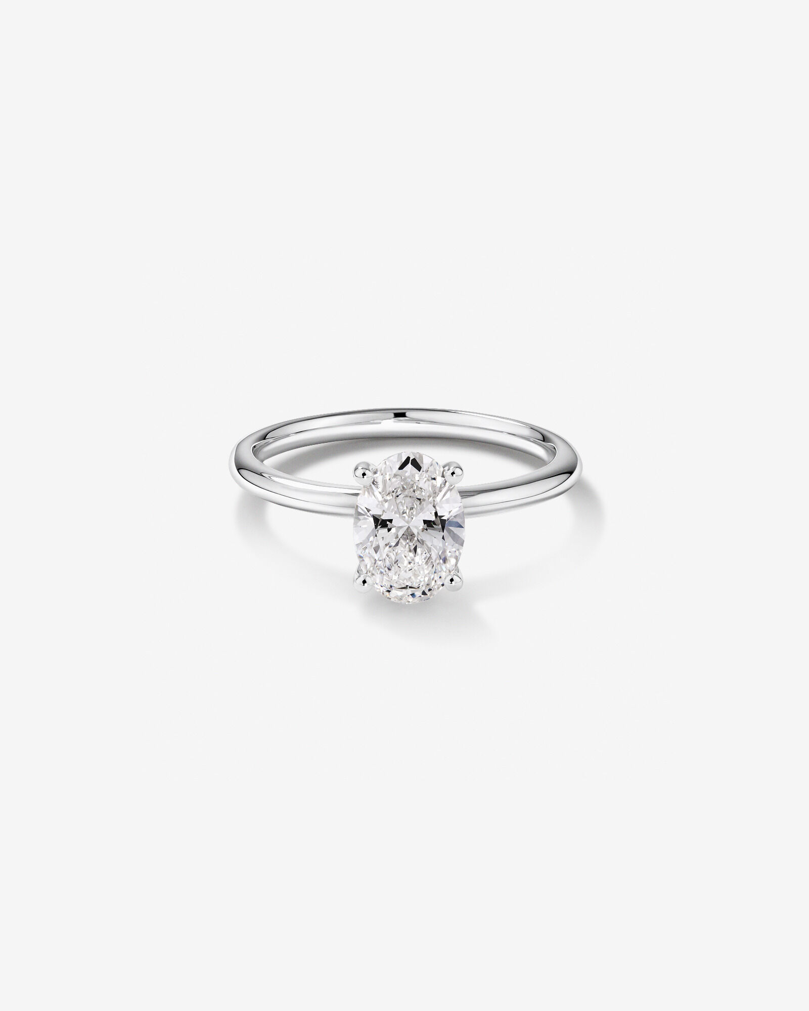 Carat TW Oval Laboratory-Grown Diamond Solitaire Engagement Ring in 14kt Gold