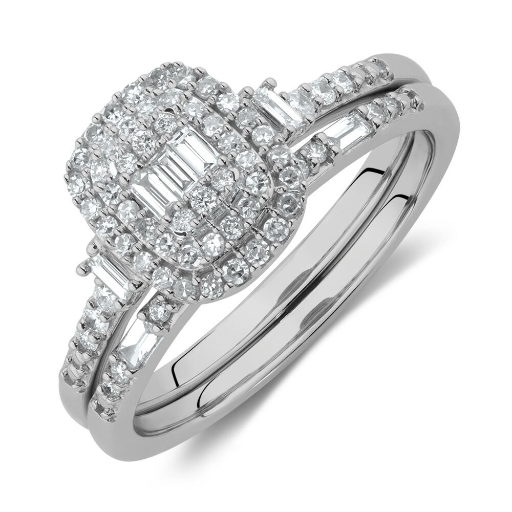 Evermore Bridal Set with 3/8 Carat TW of Diamonds in 10kt White Gold