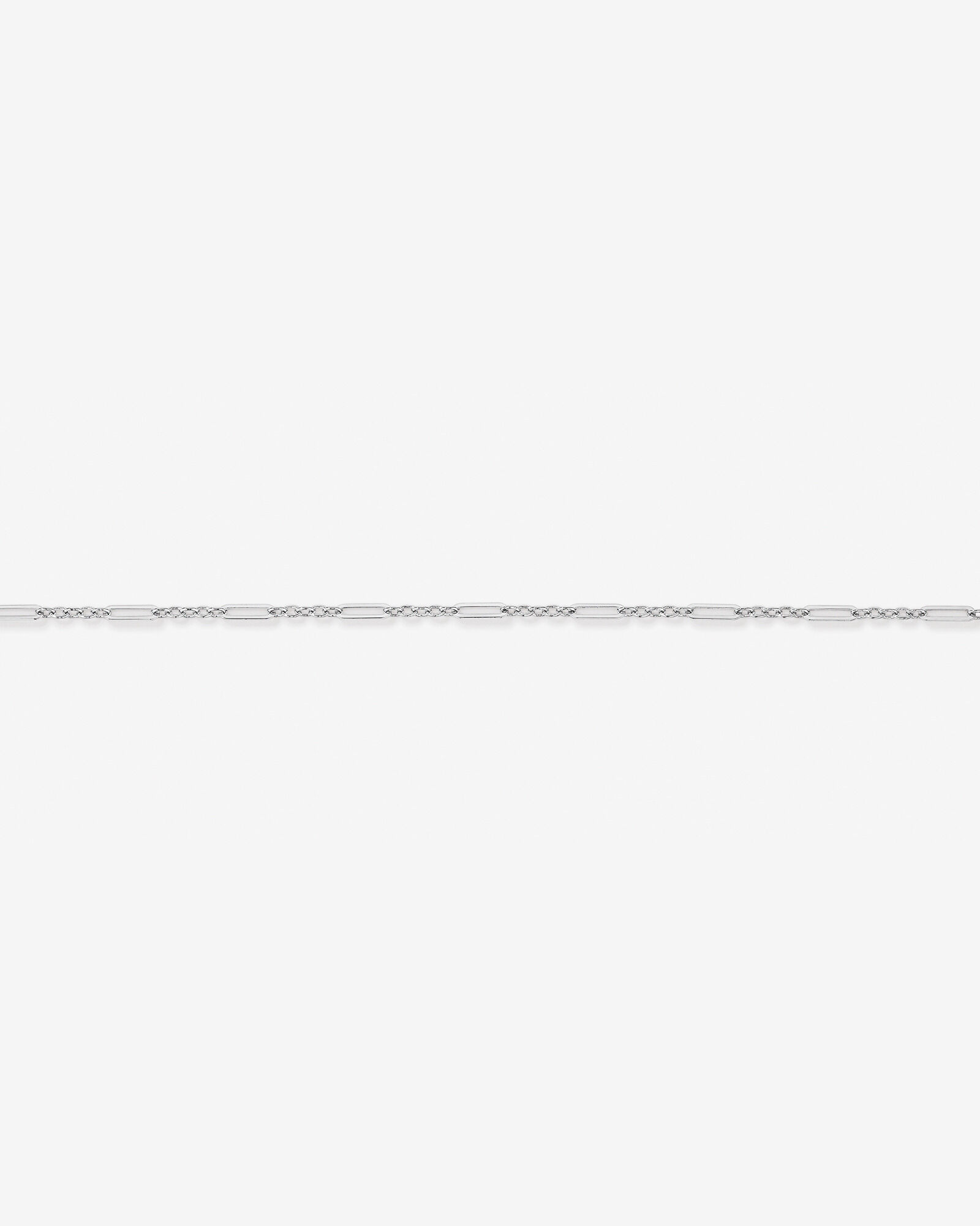 19cm (7.5") 3mm Width Fine Paperclip 3 and 1 Alternating Chain Bracelet in Sterling Silver