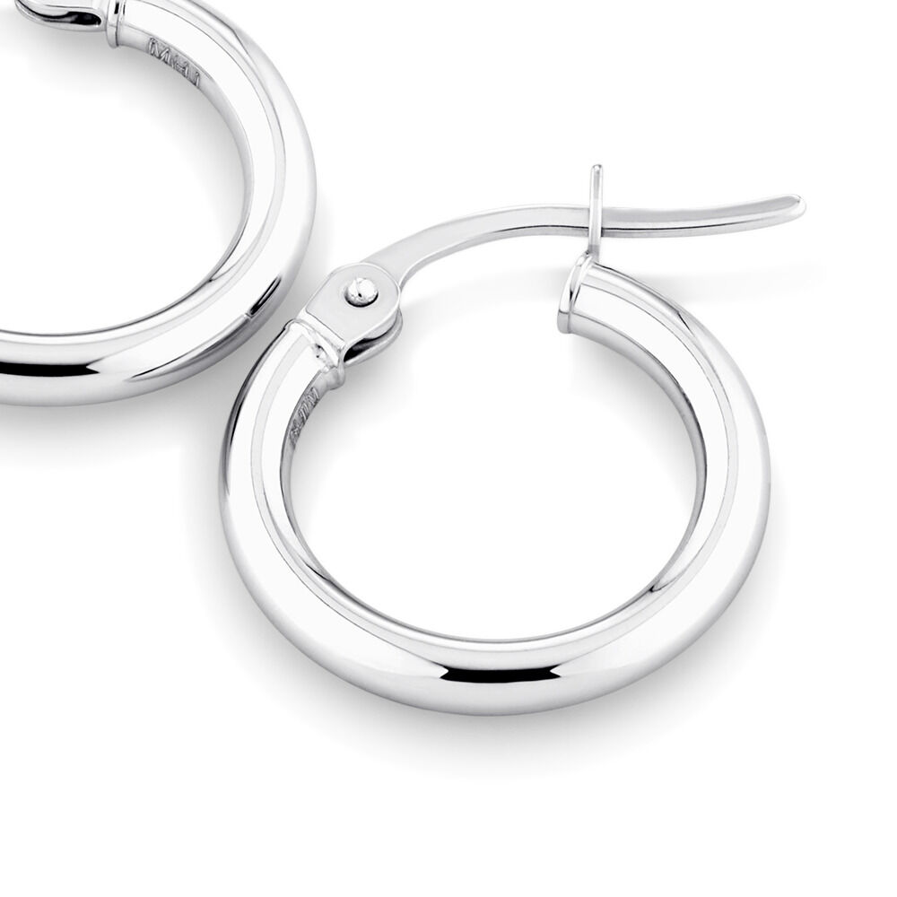 10mm Hoop Earrings 10kt White Gold