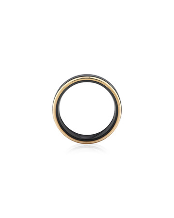 7mm Ring in 10kt Yellow Gold & Black Titanium 7mm Ring in 10kt Yellow Gold & Black Titanium