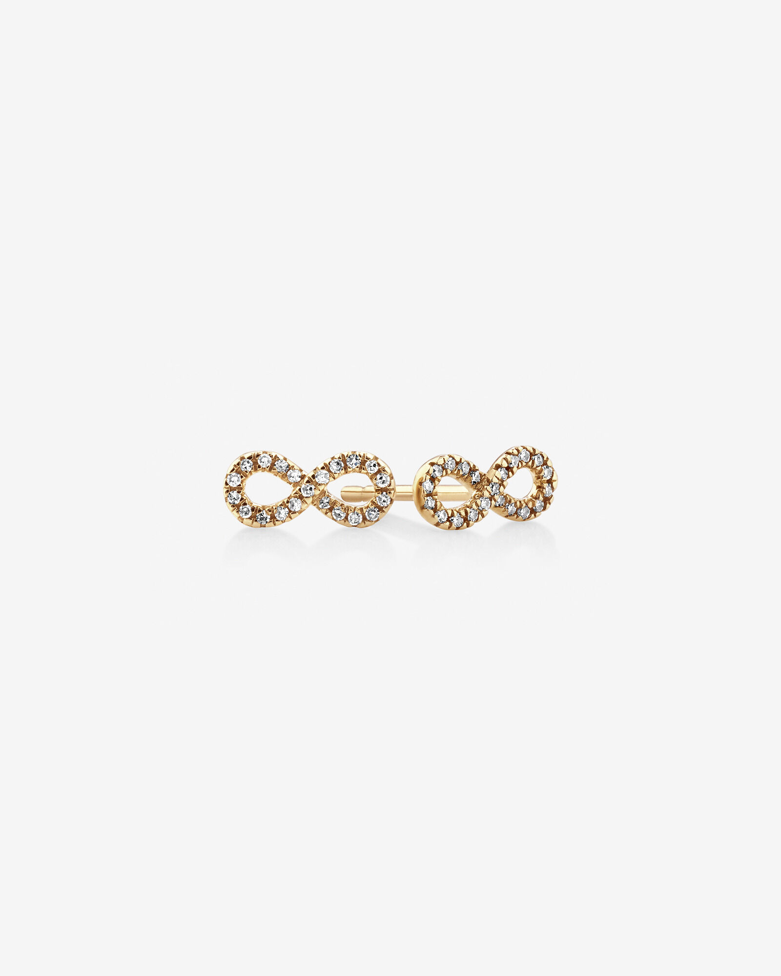 Mini Infinity Earrings with Diamonds in 10kt Yellow Gold