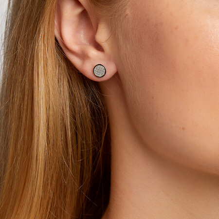 Small Circle Glitter Stud Earrings in 10kt Yellow Gold Small Circle Glitter Stud Earrings in 10kt Yellow Gold