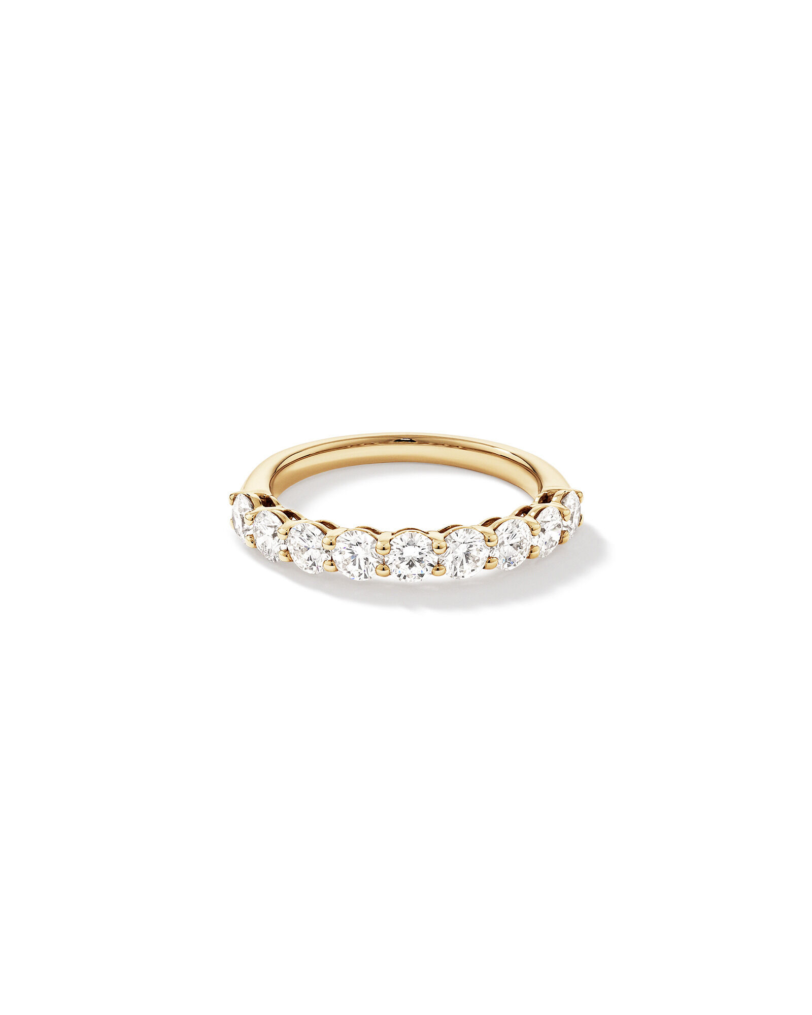 Alliance ronde TW en diamant brillant de laboratoire TW de 1,30 carat en or jaune 14 carats