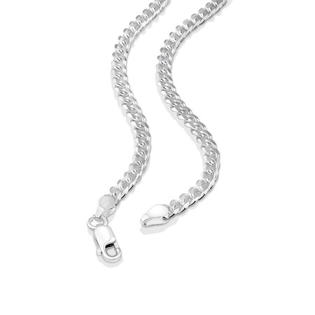 55cm (22") 4mm-4.5mm Width Curb Chain in Sterling Silver 55cm (22") 4mm-4.5mm Width Curb Chain in Sterling Silver