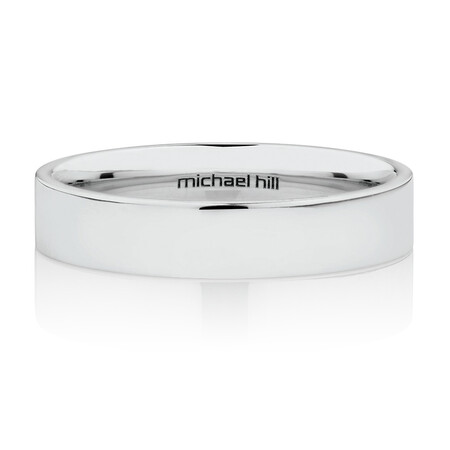 Flat Wedding Band in 10kt White Gold Flat Wedding Band in 10kt White Gold