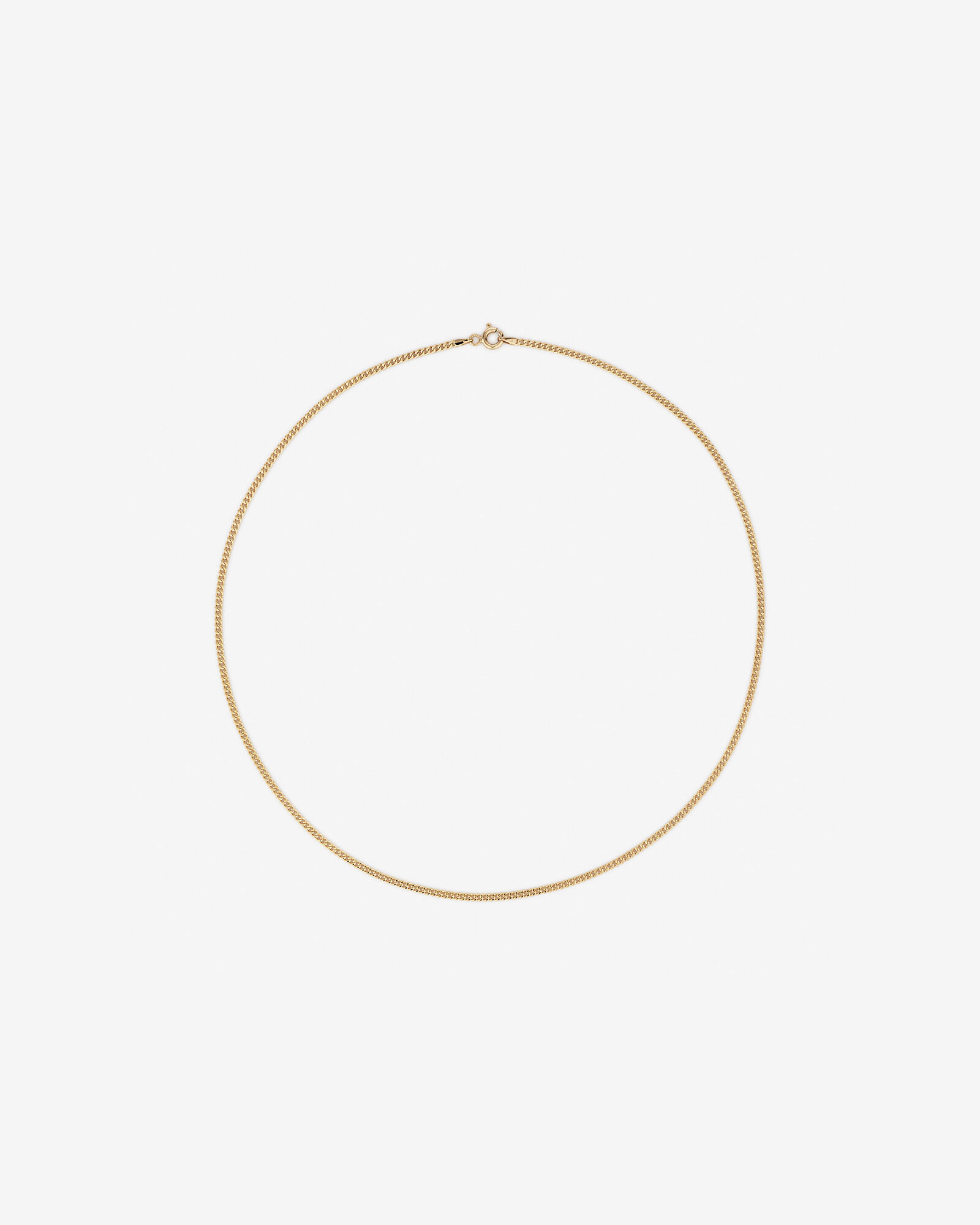 45cm (17") 2.1mm Width Solid Diamond Cut Curb Chain in 10kt Yellow Gold