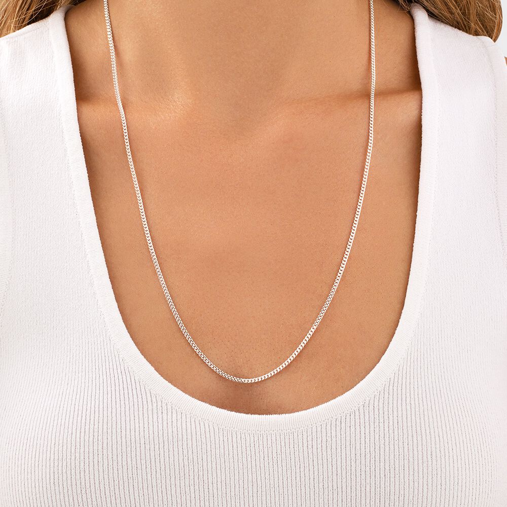 2mm Width Curb Chain in 925 Sterling Silver