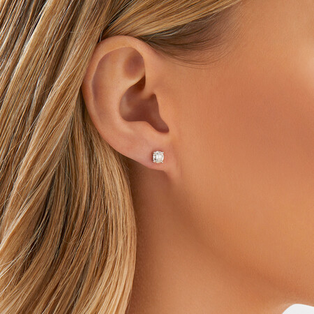 Stud Earrings with 1 Carat TW of Diamonds in 14kt White Gold Stud Earrings with 1 Carat TW of Diamonds in 14kt White Gold
