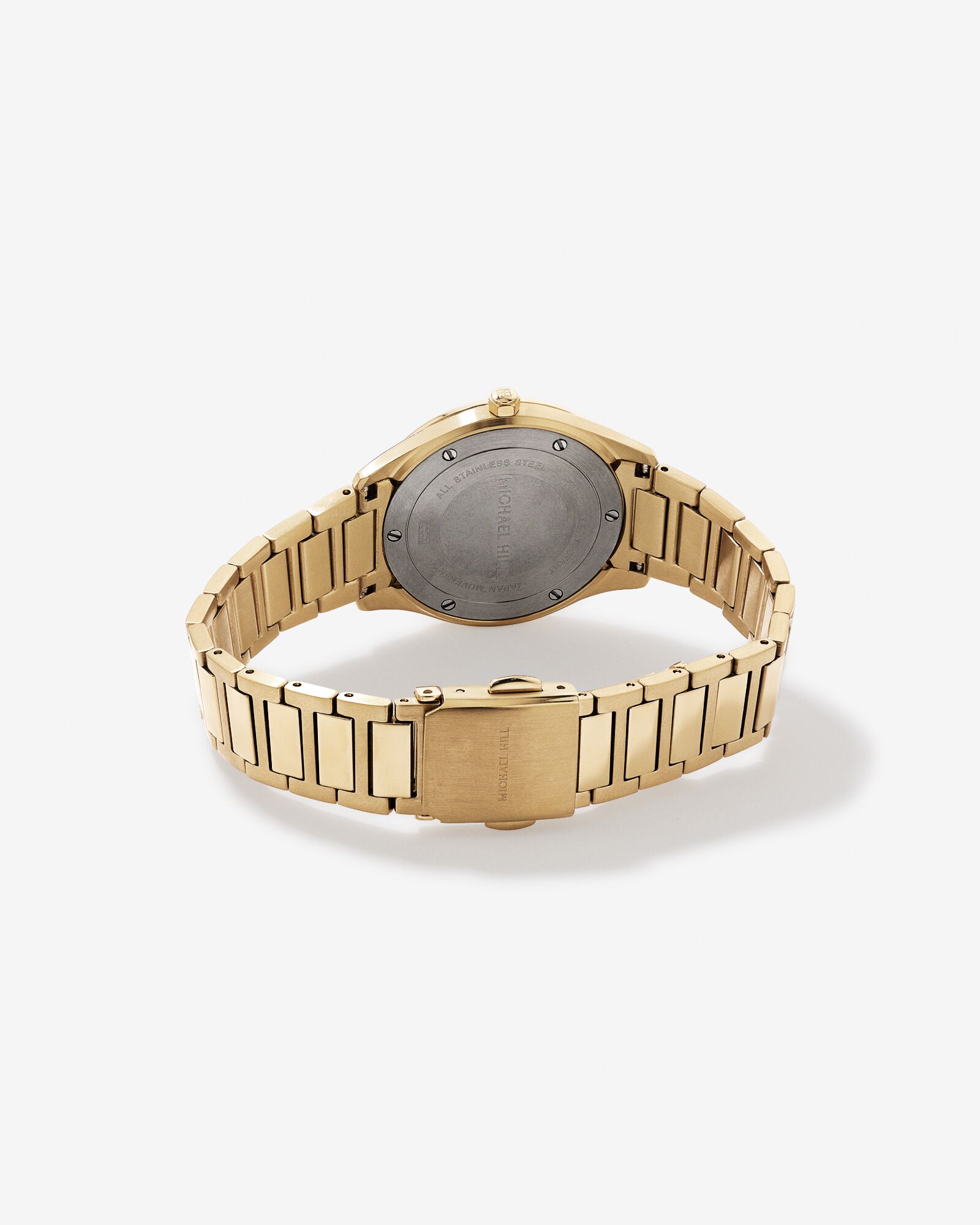 Quartz Watch in Gold Tone with Sunray-Patterned Green Dial