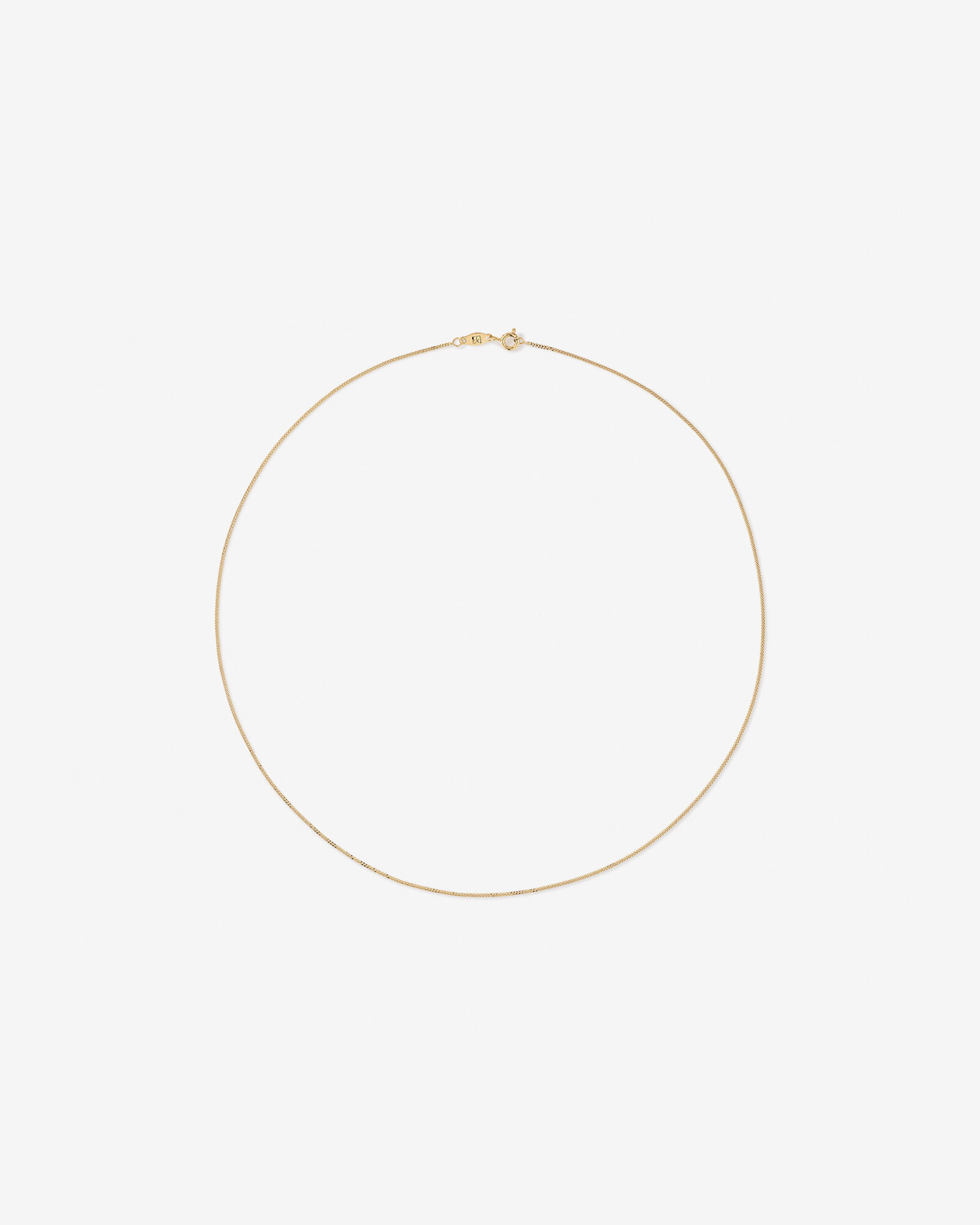 45cm (17") 1.05mm Width Solid Diamond Cut Curb Chain in 10kt Yellow Gold
