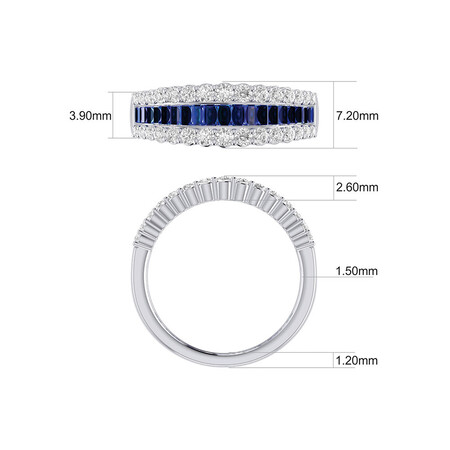 Ring with Sapphire & 5/8 Carat TW of Diamonds in 10kt White Gold Ring with Sapphire & 5/8 Carat TW of Diamonds in 10kt White Gold