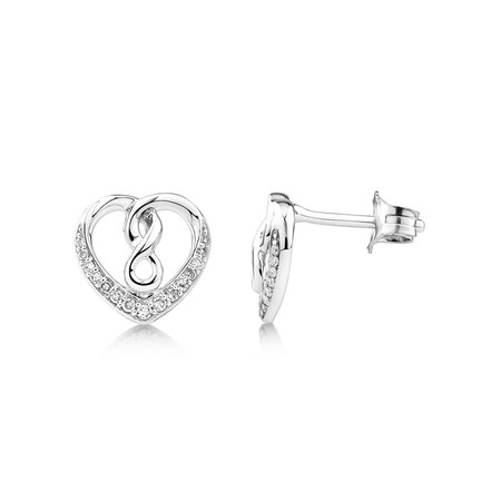 Heart infinitas Earring with 0.12 Carat TW of Diamonds in Sterling Silver Heart infinitas Earring with 0.12 Carat TW of Diamonds in Sterling Silver