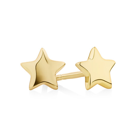Star Stud Earrings in 10kt Yellow Gold
