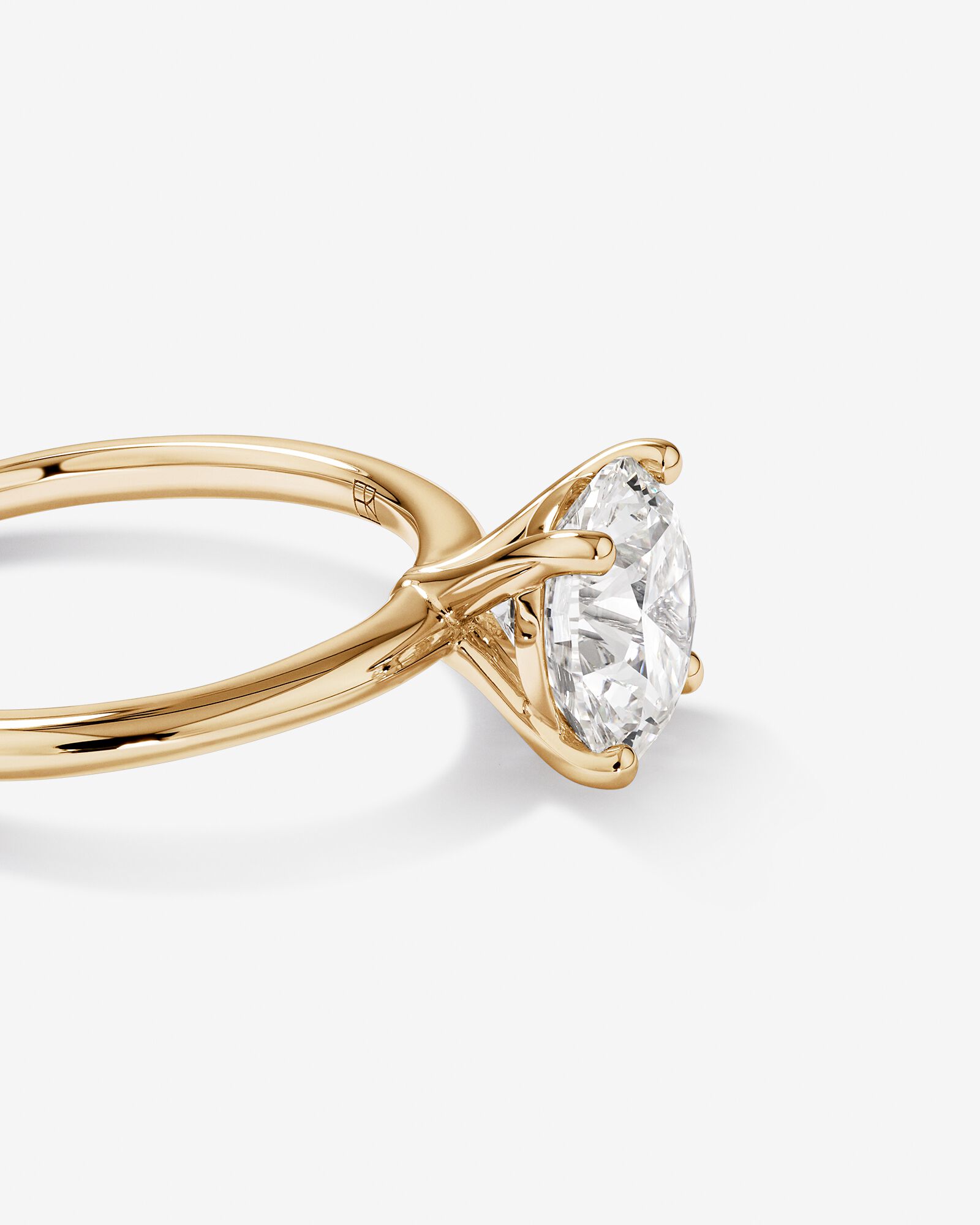 Bague de fiançailles solitaire ronde en diamant brillant de laboratoire TW de 2 carats en or jaune 14 carats