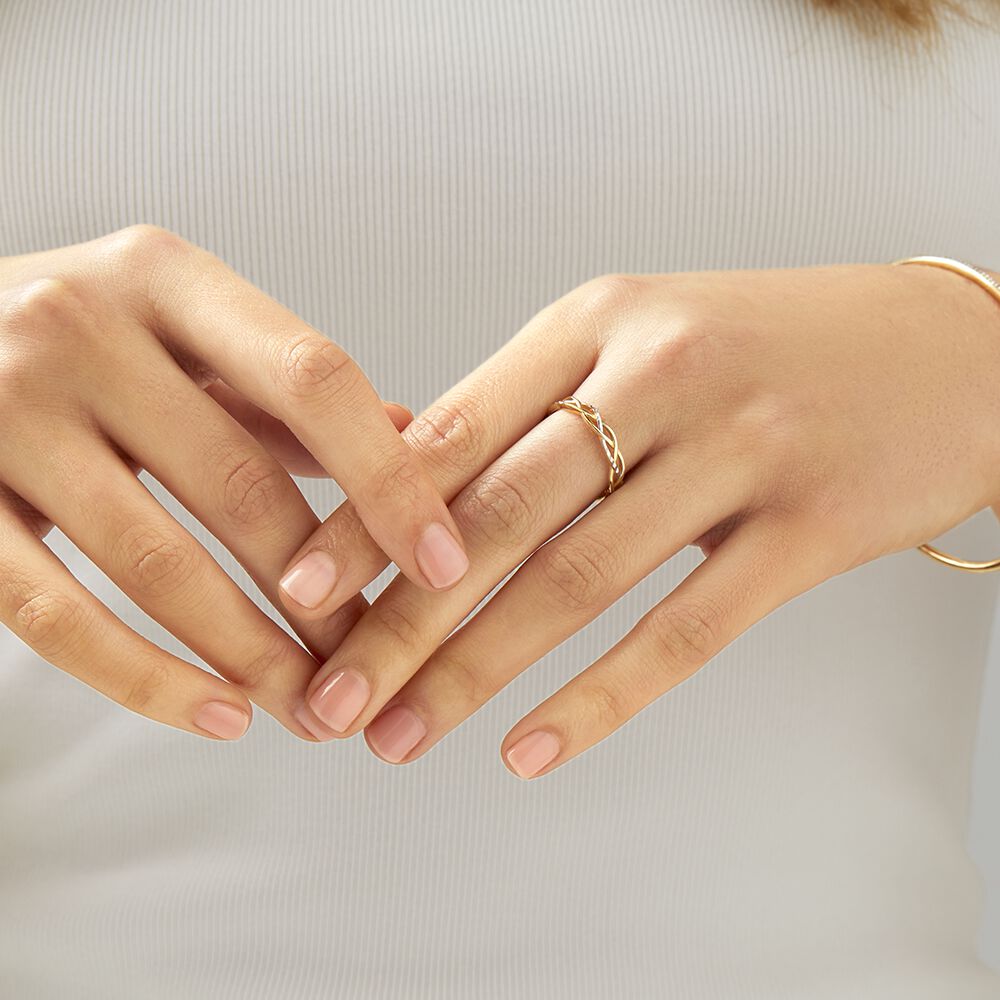 Crossover Ring in 10kt Yellow & White Gold