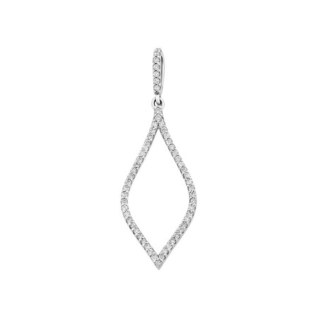 Open Drop Pendant with 0.25 Carat TW of Diamonds in Sterling Silver Open Drop Pendant with 0.25 Carat TW of Diamonds in Sterling Silver