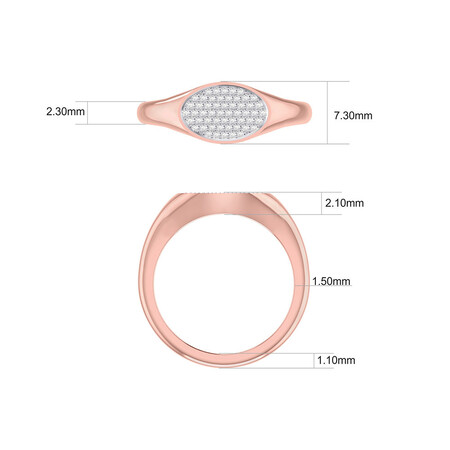 Oval Signet Ring with 1/6 carat TW of Diamonds in 10kt Rose Gold Oval Signet Ring with 1/6 carat TW of Diamonds in 10kt Rose Gold
