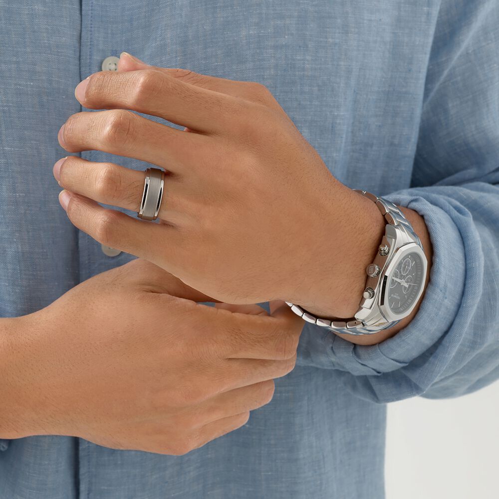 Men's Ring Grey Sapphire Tungsten