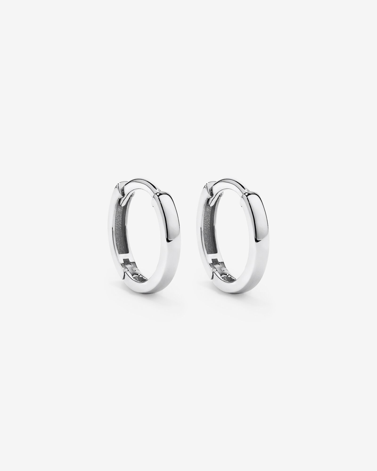 10mm Polished Huggie Earrings in Sterling Silver