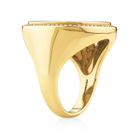 Sovereign Coin Ring with 0.30 Carat TW of Diamonds in 10kt & 22kt Yellow Gold Sovereign Coin Ring with 0.30 Carat TW of Diamonds in 10kt & 22kt Yellow Gold